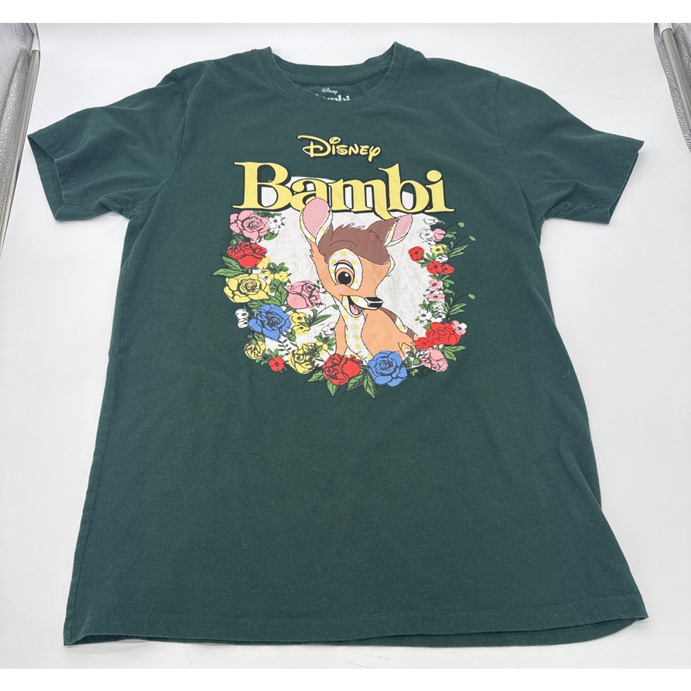 DISNEY Bambi Green Multicolor Short Sleeve Tee M